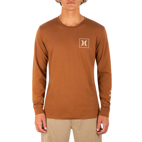 Hurley Everyday Washed One and Only Icon Long Sleeve for Men Ale Brown X-Large